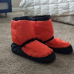 Bloch orange warmup booties